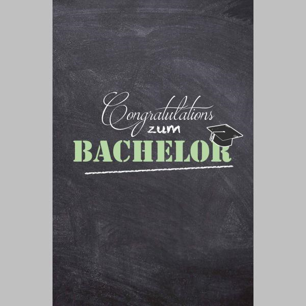 Bachelor - Glückwunschkarte im Format 11,5 x 17 cm mit Umschlag