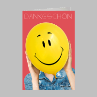 A Danke Glückwunschkarte mit Umschlag Smiley auf...