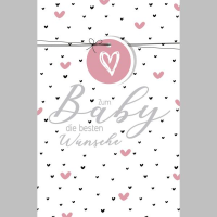 Geburt Baby Glückwunschkarte mit Umschlag Rosa...