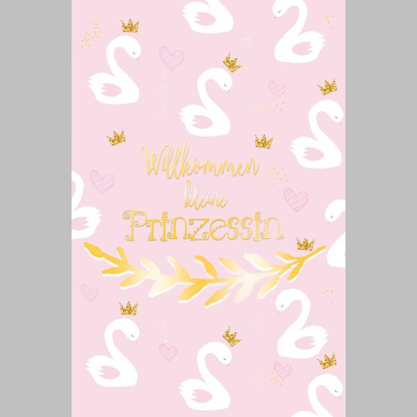 Geburt Baby Glückwunschkarte mit Umschlag Rosa Willkommen kleine Prinzessin