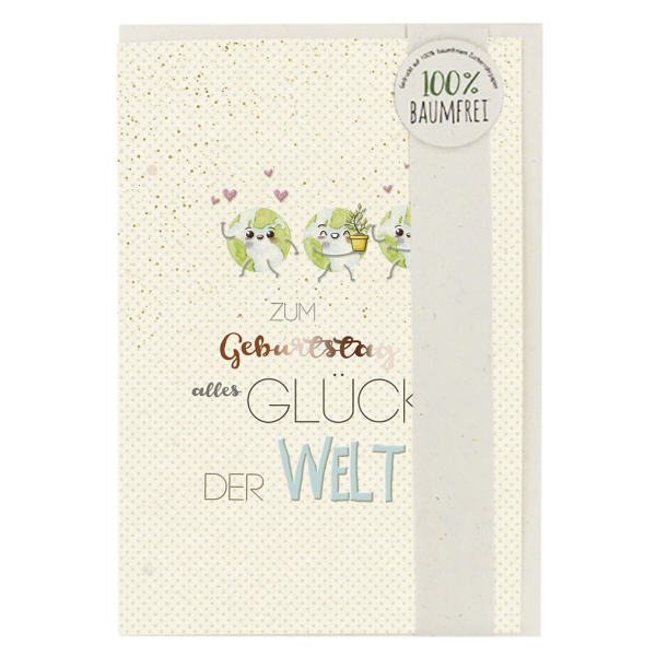 Geburtstagskarte Unverpackte Glückwunschkarte mit Umschlag Greenline Kleine Monster Alles Glück Der Welt