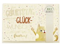 Geburtstag Karte mit Umschlag folienfrei unverpackt Greenline - Katze 23