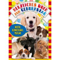 Kindergeburtstag - Flashlight - Soundkarte und Lichtkarte im Format 14,8 x 21,0 cm - "Hund" - Fell streicheln