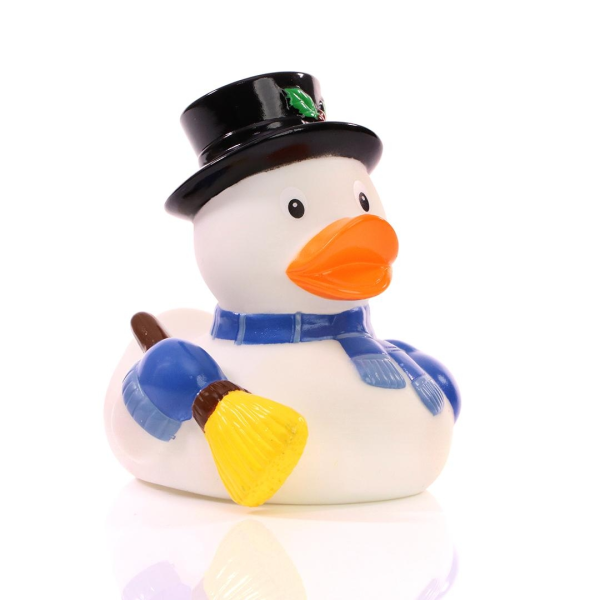 Schneemann Quietscheente Badeente ca. 8 cm gross