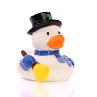 Schneemann Quietscheente Badeente ca. 8 cm gross