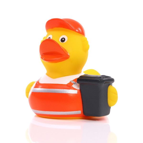 Müllmann Müllabfuhr Quietscheente Badeente ca. 8 cm gross