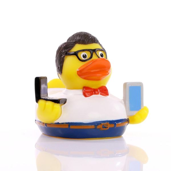 Nerd  Quietscheente Badeente ca. 8 cm gross
