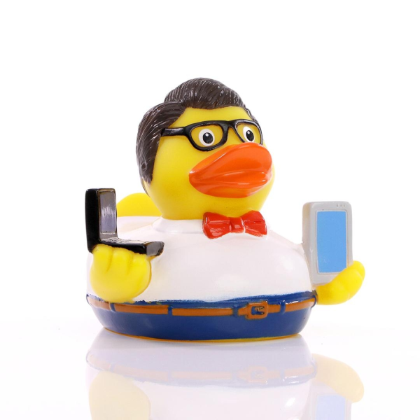 Nerd  Quietscheente Badeente ca. 8 cm gross