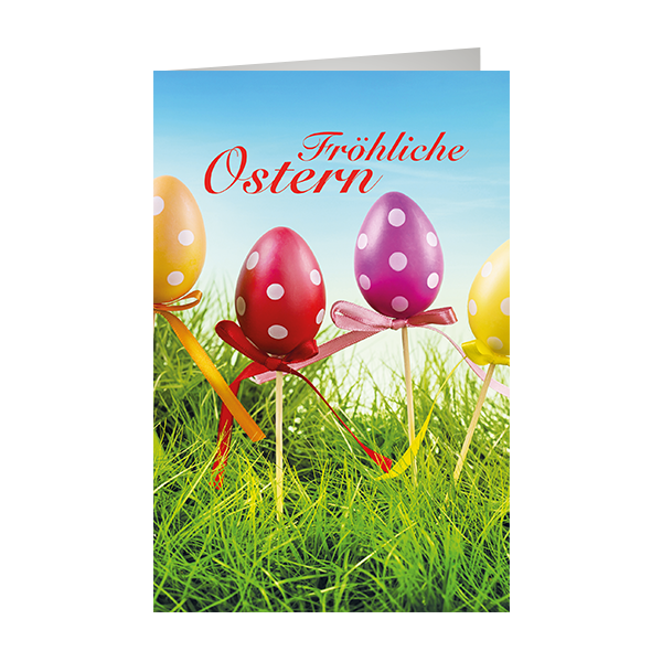 Ostern Glückwunschkarte mit Umschlag Ostereier mit Innendruck