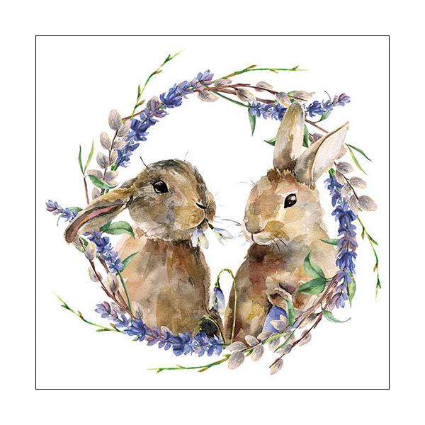 Ostern Servietten Lunch Napkin Lunch Format: 33 x 33 cm 3-lagig 20 Servietten Rabbit Wreath FSC Mix