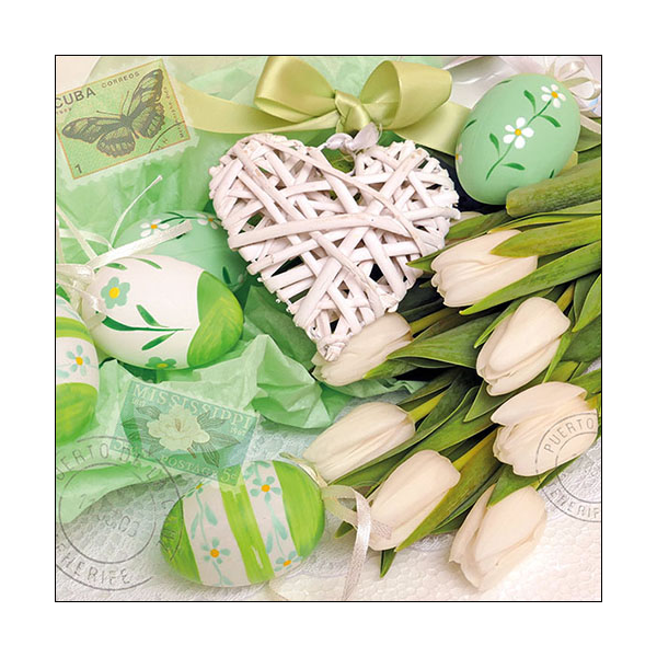 A Ostern Servietten Lunch – Napkin Lunch – Format: 33 x 33 cm – 3-lagig – 20 Servietten – Easter Love FSC Mix
