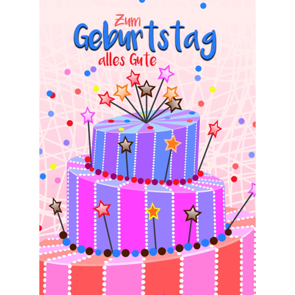 Geburtstag Klammerkarte Minikarte Glückwunschkarte Torte