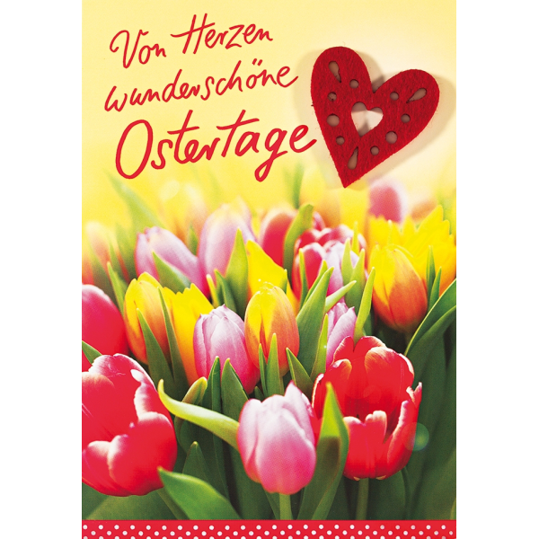 Ostern bunte Tulpen Von Herzen wunderschöne Ostertage Grußkarte mit Umschlag