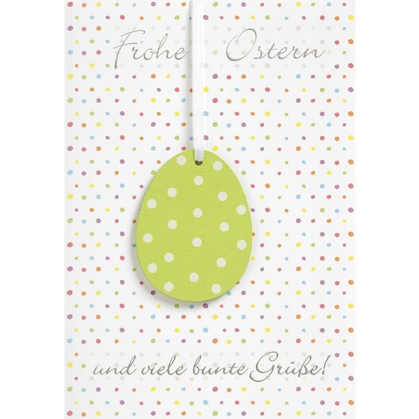 Ostern Ei Anhänger viele bunte Grüße Grußkarte mit Umschlag