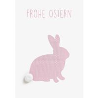 Ostern rosa Hase mit Blume Grußkarte mit Umschlag