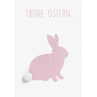 Ostern rosa Hase mit Blume Grußkarte mit Umschlag