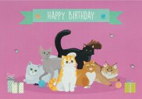 POP UP GEBURTSTAG - Glückwunschkarte im Format 11,5 x 17cm mit Umschlag - Katzen