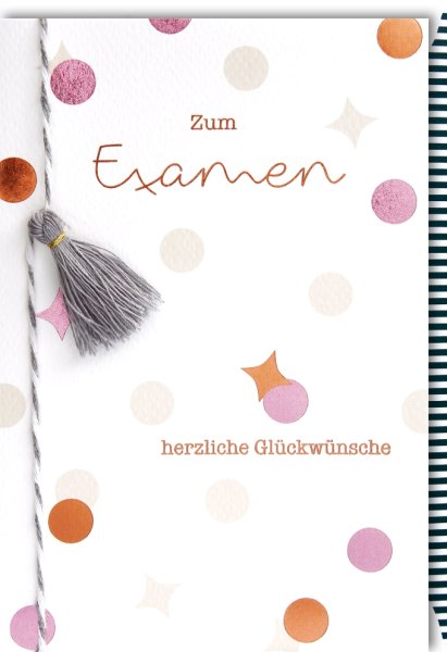 Examen - Glückwunschkarte im Format 11,5 x 17 cm mit Umschlag - Zum Examen - Verlag Dominique