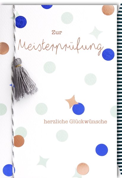 Meisterprüfung - Glückwunschkarte im Format 11,5 x 17 cm mit Umschlag - Zur Meisterprüfung - Verlag Dominique