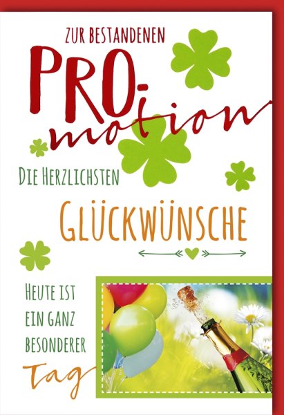 Promotion - Glückwunschkarte im Format 11,5 x 17 cm mit Umschlag - Zur Promotion - Verlag Dominique