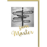 Master Glückwunschkarte mit Umschlag zum Master...