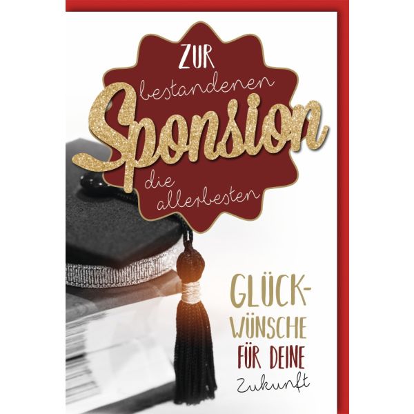 Sponsion Glückwunschkarte mit Umschlag Glückwünsche für deine Zukunft