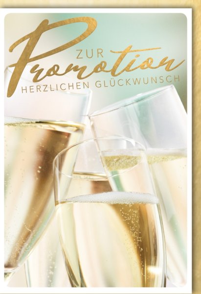 Promotion - Glückwunschkarte im Format 11,5 x 17 cm mit Umschlag - Sektgläser - Verlag Dominique