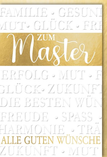 Master - Glückwunschkarte im Format 11,5 x 17 cm mit Umschlag - Alle guten Wünsche - Verlag Dominique