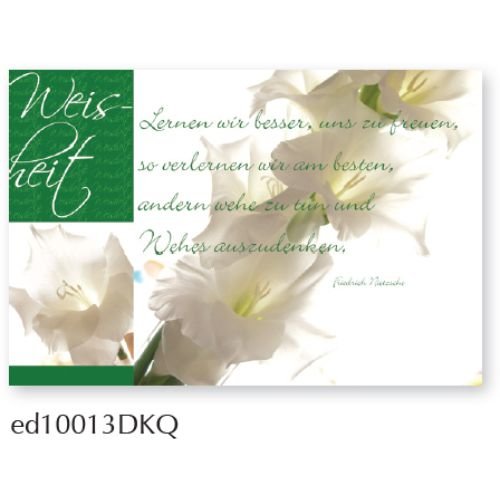 Weisheit - Spruchkarte - Glückwunschkarte - Doppelkarte mit Briefumschlag - 11,5 x 17 cm