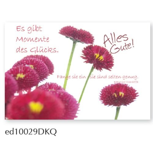Alles Gute - Spruchkarte - Glückwunschkarte - Doppelkarte mit Briefumschlag - 11,5 x 17 cm