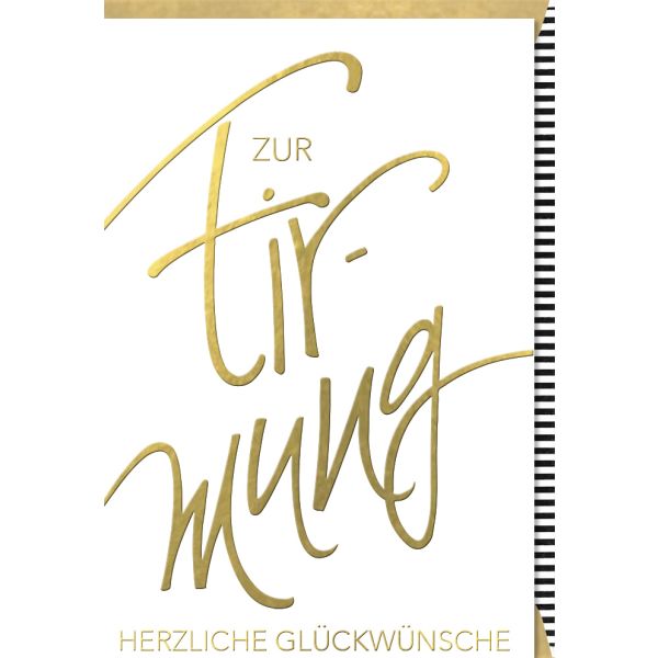A Firmung Karte mit Umschlag goldene Schrift