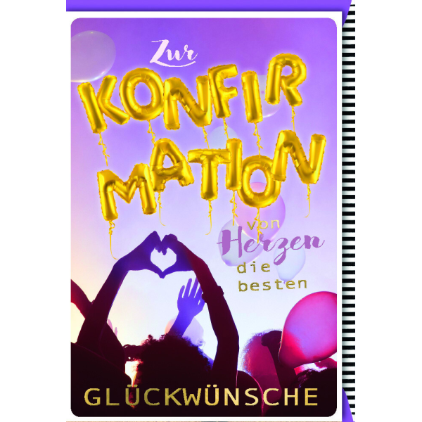 Konfirmation Karte mit Umschlag von Herzen