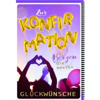 Konfirmation Karte mit Umschlag von Herzen