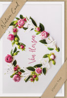 Allgemeine Wünsche – Nature Cards – unverpackt - Glückwunschkarte im Format 11,5 x 17,5 cm mit Briefumschlag - Blumenkranz – Herz