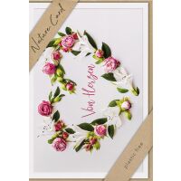 Allgemeine Wünsche Nature Cards unverpackte Glückwunschkarte mit Umschlag Blumenkranz - Herz