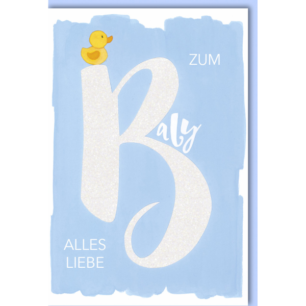 Geburt Baby Freudiges Ereignis Karte mit Umschlag Quietscheente auf B Junge