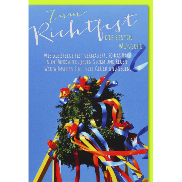 Neues Heim Glückwunschkarte mit Umschlag Richtfest