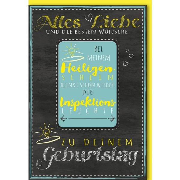 Geburtstag Glückwunschkarte mit Umschlag Magnet Heiligenschein Alles Liebe