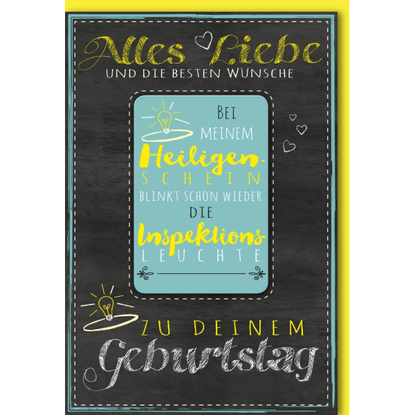 Geburtstag Glückwunschkarte mit Umschlag Magnet Heiligenschein Alles Liebe
