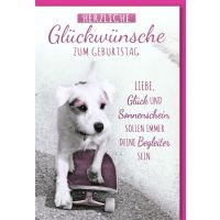 Geburtstag Glückwunschkarte mit Umschlag Hund...
