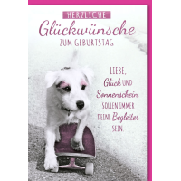 Geburtstag Glückwunschkarte mit Umschlag Hund...