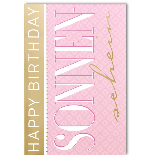 Geburtstag Glückwunschkarte mit Umschlag Sonnenschein Happy Birthday