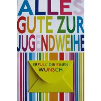 A - Jugendweihe  Geldkarte mit Umschlag Wunscherfüller
