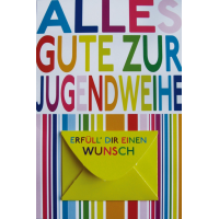 A - Jugendweihe  Geldkarte mit Umschlag Wunscherfüller