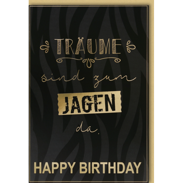 Geburtstag Hipsta Glückwunschkarte mit Umschlag Träume sind zum jagen da