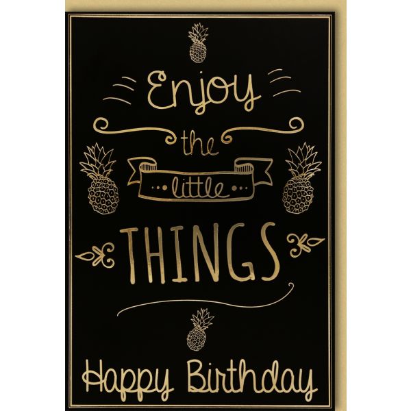 Geburtstag Hipsta Glückwunschkarte mit Umschlag Enjoy the little Things Happy Birthday
