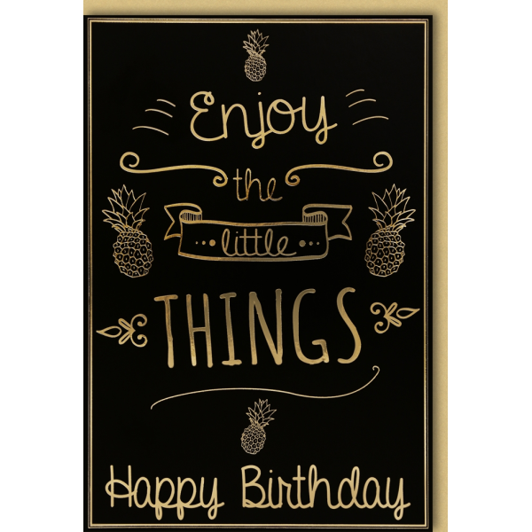 Geburtstag Hipsta Glückwunschkarte mit Umschlag Enjoy the little Things Happy Birthday