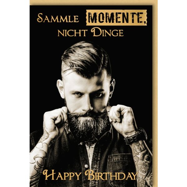Geburtstag Glückwunschkarte mit Umschlag - Sammle Momente