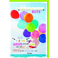 Jugendweihe Karte mit Umschlag bunte, fliegende Luftballons