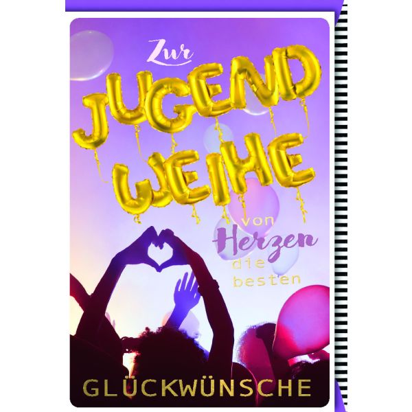 Jugendweihe Karte mit Umschlag geformtes Herz